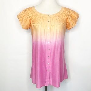 Soft Surroundings Orange to Pink Ombré Top (S/XS)